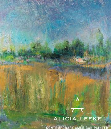 Abstract marsh landscape acrylic on canvas by South Carolina artist Alicia Leeke