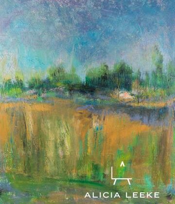 Abstract marsh landscape acrylic on canvas by South Carolina artist Alicia Leeke