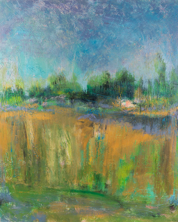 Abstract marsh landscape acrylic on canvas by South Carolina artist Alicia Leeke