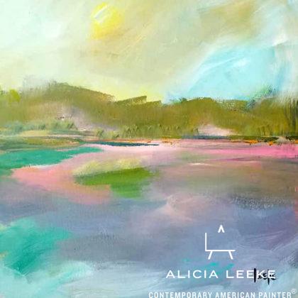 Contemporary abstract landscape acrylic on canvas by South Carolina artist Alicia Leeke