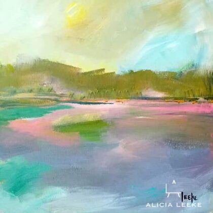 Contemporary abstract landscape acrylic on canvas by South Carolina artist Alicia Leeke