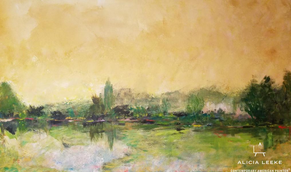 Forest Acres abstract landscape by South Carolina artist Alicia Leeke