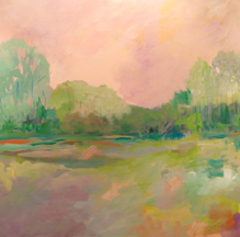 Abstract landscape of a Mount Pleasant river by South Carolina contemporary painter Alicia Leeke