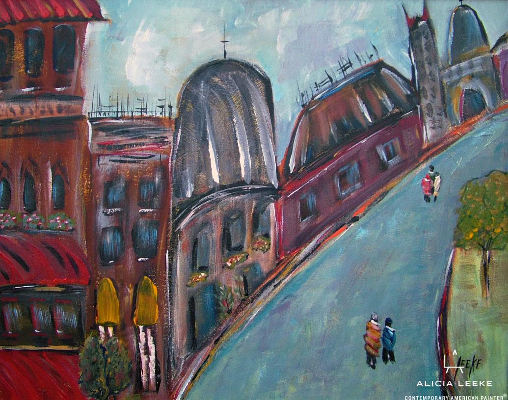 Jardin de Luxembourg unframed print of a classic Parisian tourist spot by contemporary American painter Alicia Leeke