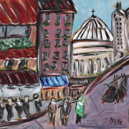 Attendre Vous in Paris unframed print of Paris cityscape by contemorary American painter Alicia Leeke