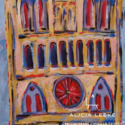 NOTRE DAME AT DUSKunframed print of the Parisian landmark by contemporary American painter Alicia Leeke