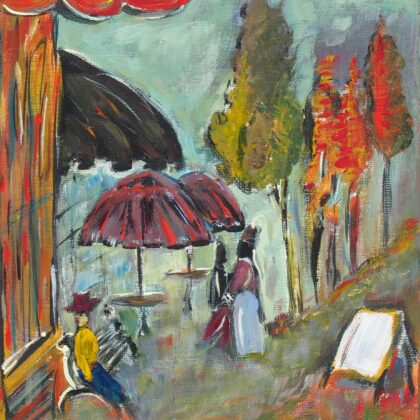 Vista Passion unframed print featuring a cityscape of the Vista area in downtown Columbia, SC by South Carolina painter Alicia Leeke