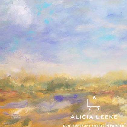 Abstract minimalist landscape acrylic on canvas by South Carolina artist Alicia Leeke