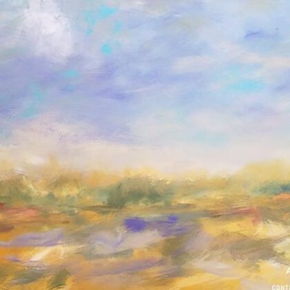 Abstract minimalist landscape acrylic on canvas by South Carolina artist Alicia Leeke