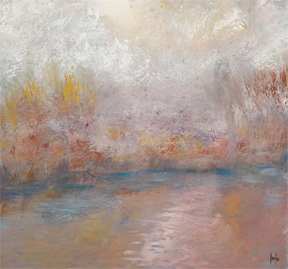 Monet style abstract landscape acrylic on canvas by South Carolina artist Alicia Leeke