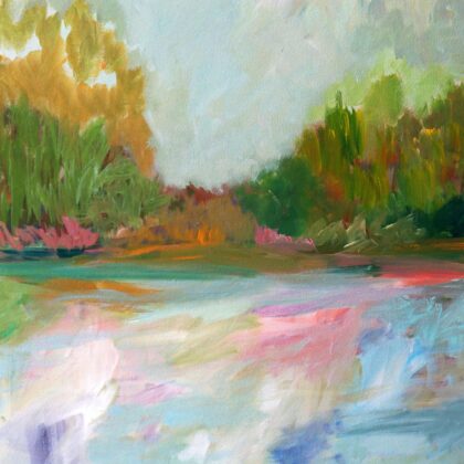 Coastal Abstract Landscape acrylic on canvas by South Carolina Artist Alicia Leeke