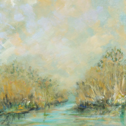 Modern expressionist landscape acrylic on canvas by Alicia Leeke