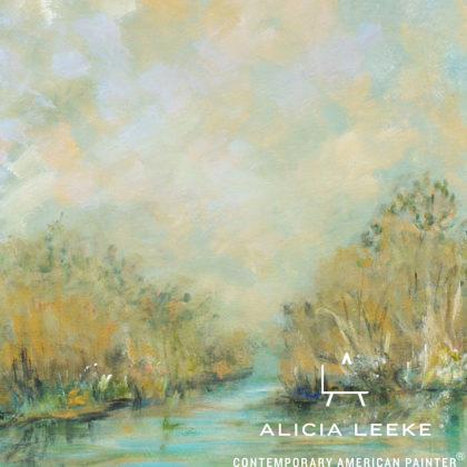 Modern expressionist landscape acrylic on canvas by Alicia Leeke