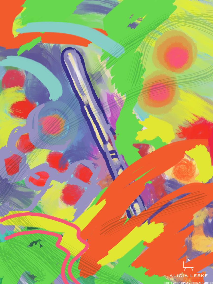 Plankton digital mixed media artwork by Contemporary American Painter Alicia Leeke