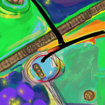 Plankton digital mixed media artwork by Contemporary American Painter Alicia Leeke