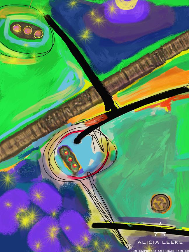 Plankton digital mixed media artwork by Contemporary American Painter Alicia Leeke