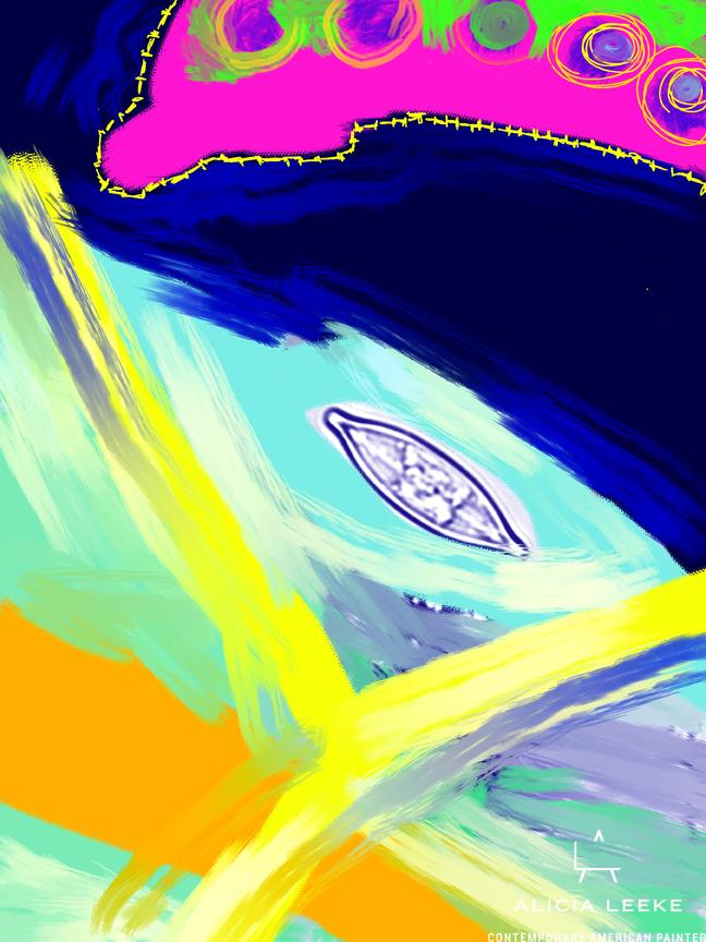 Plankton digital mixed media artwork by Contemporary American Painter Alicia Leeke