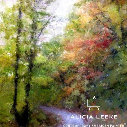 Digital mixed media of the Foothills near Brevard NC by contemporary American artist Alicia Leeke