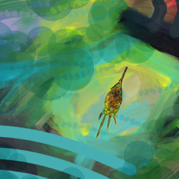 Plankton digital mixed media artwork by Contemporary American Painter Alicia Leeke