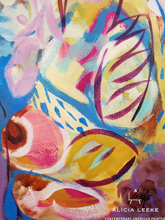 Sea Shells Abstract Acrylic Painting