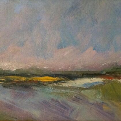 Blythewood, acrylic on masonite 5 x 7 framed