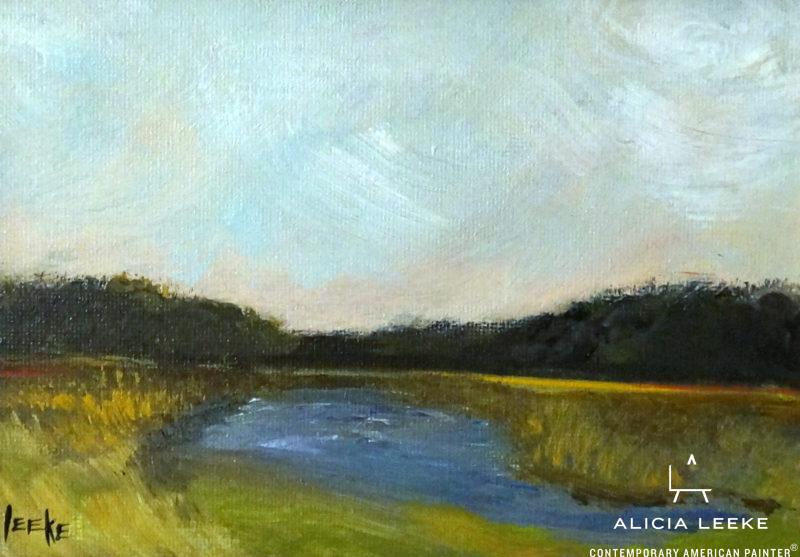 Hint of Spring Acrylic on canvas, 5 x 7 framed