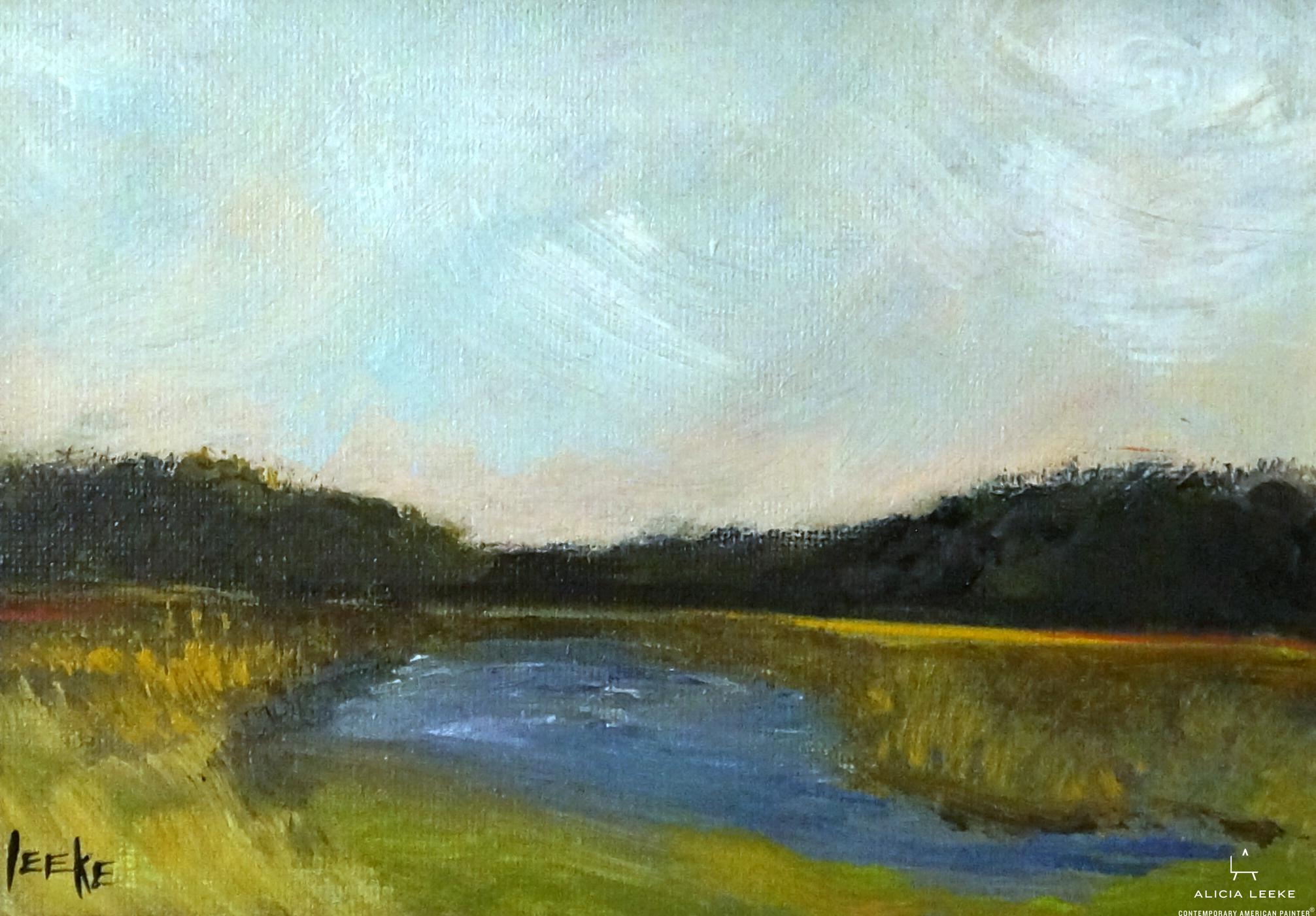 Hint of Spring Acrylic on canvas, 5 x 7 framed