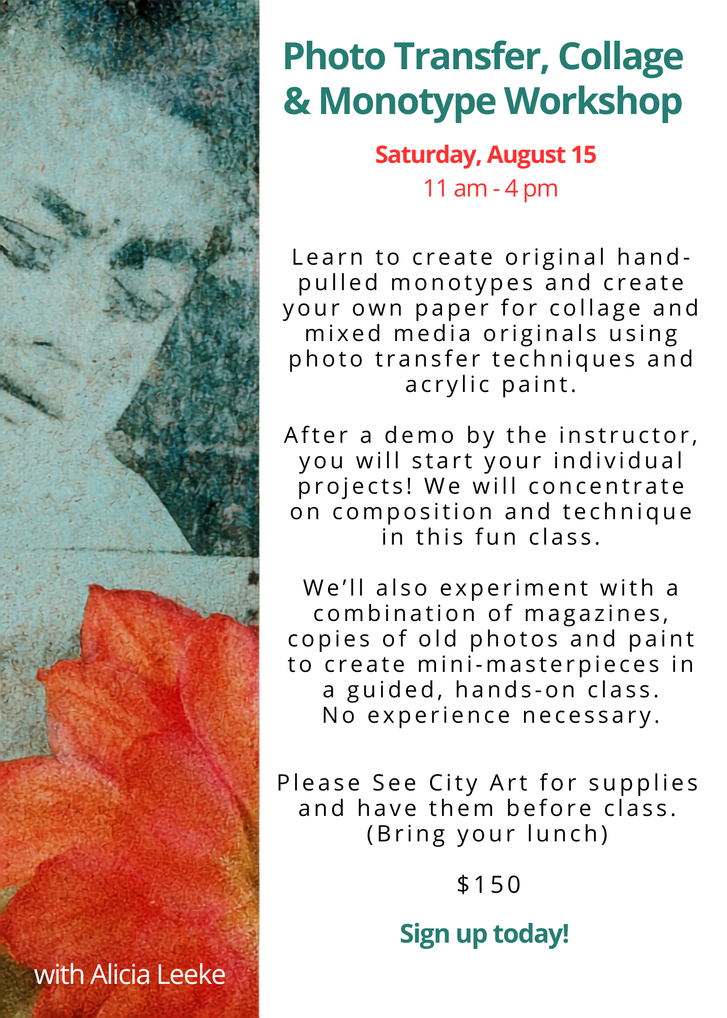 Photo Transfer, Collage & Monotype Workshop